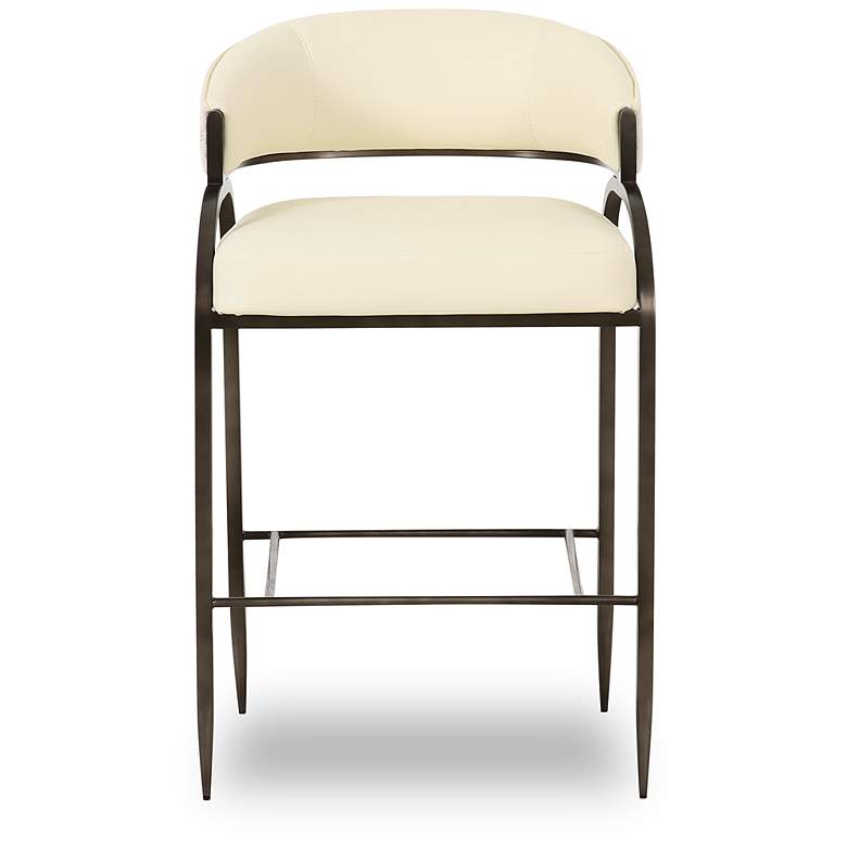 Image 6 Tatum Cream Vegan Leather and 2-Tone Jacquard Counter Stool more views