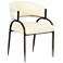 Tatum Cream Vegan Leather and 2 Tone Jacquard Dining Chair
