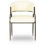 3_Tatum Cream Vegan Leather and 2 Tone Jacquard Dining Chair more views