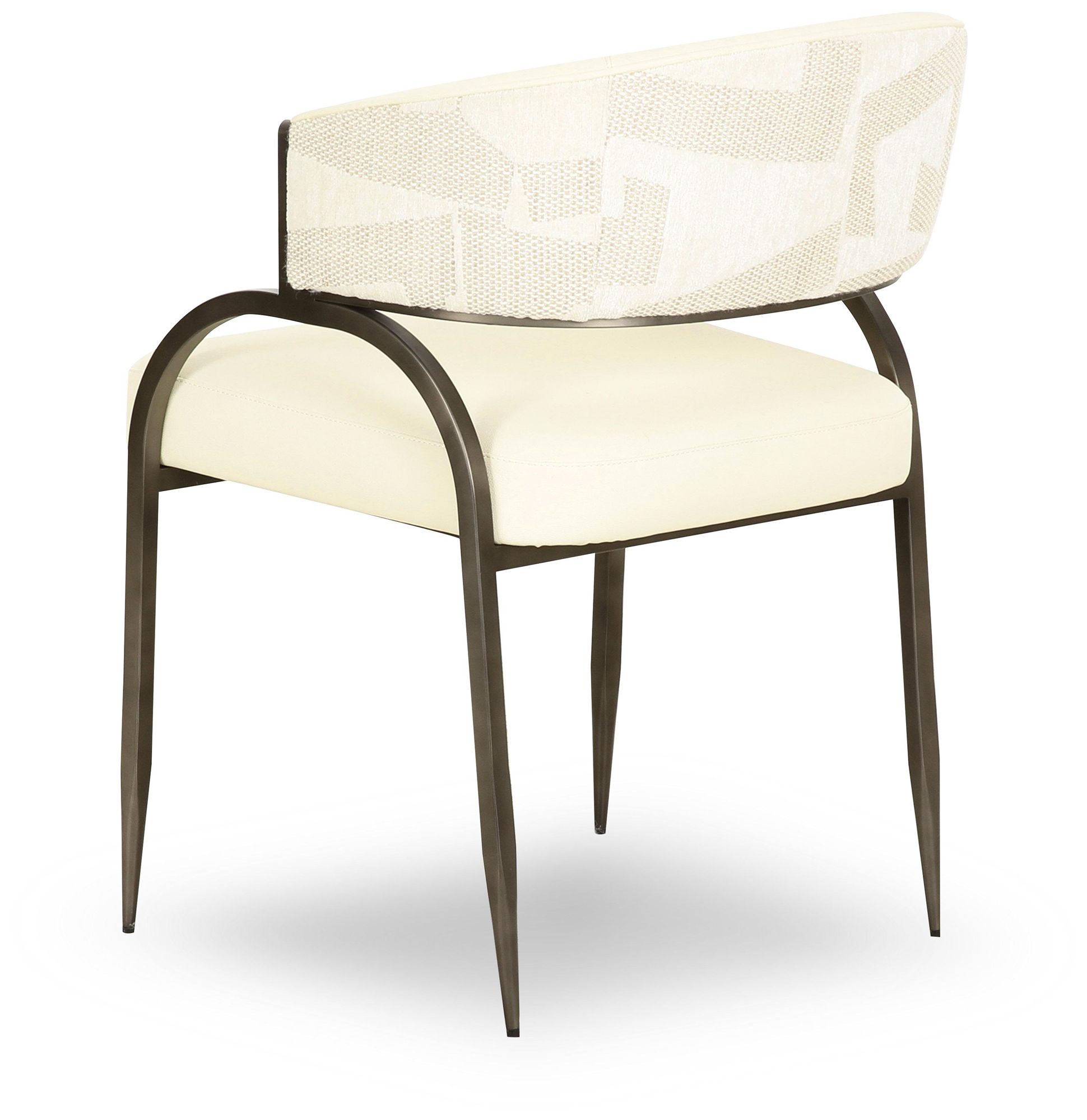 Image 4 Tatum Cream Vegan Leather and 2 Tone Jacquard Dining Chair more views