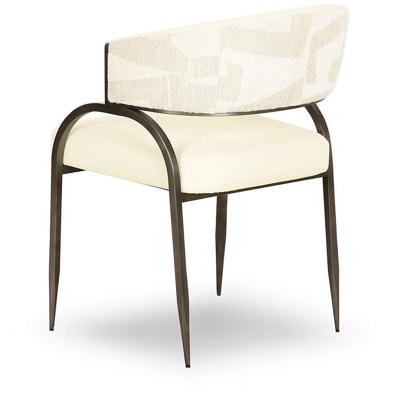 Image 4 Tatum Cream Vegan Leather and 2 Tone Jacquard Dining Chair more views