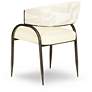 4_Tatum Cream Vegan Leather and 2 Tone Jacquard Dining Chair more views