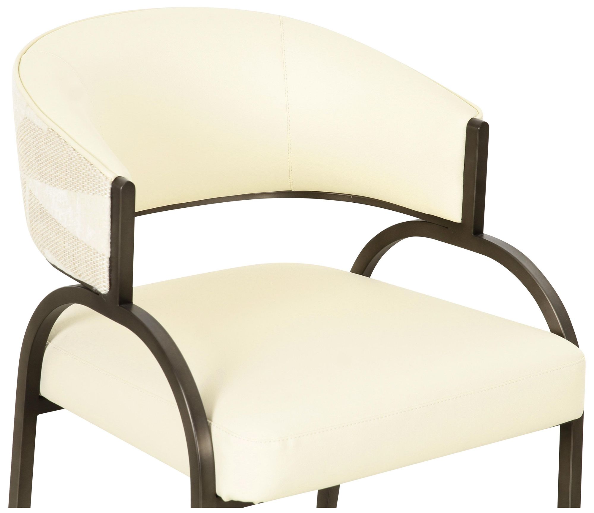 Image 5 Tatum Cream Vegan Leather and 2 Tone Jacquard Dining Chair more views