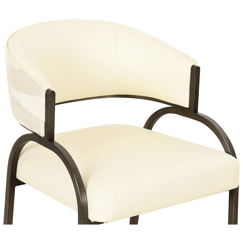 Image 5 Tatum Cream Vegan Leather and 2 Tone Jacquard Dining Chair more views