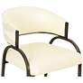 5_Tatum Cream Vegan Leather and 2 Tone Jacquard Dining Chair more views