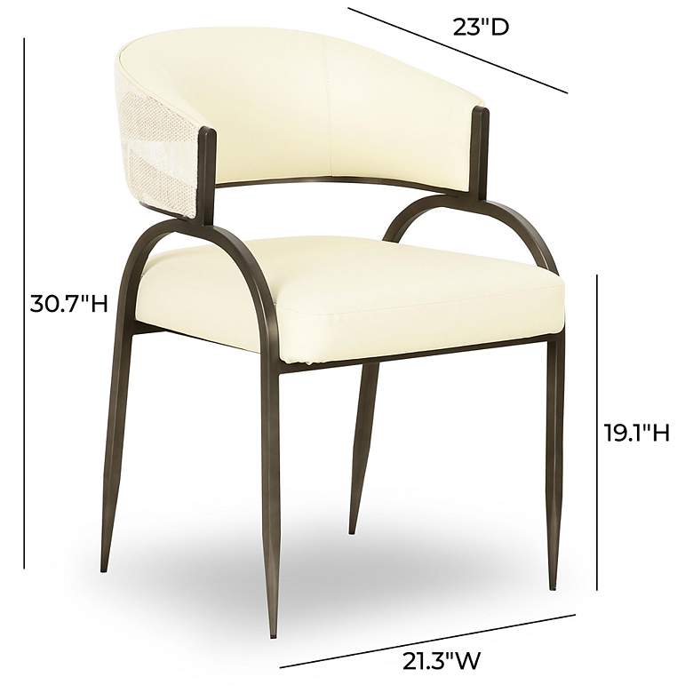 Image 6 Tatum Cream Vegan Leather and 2 Tone Jacquard Dining Chair more views