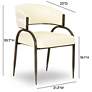 6_Tatum Cream Vegan Leather and 2 Tone Jacquard Dining Chair more views