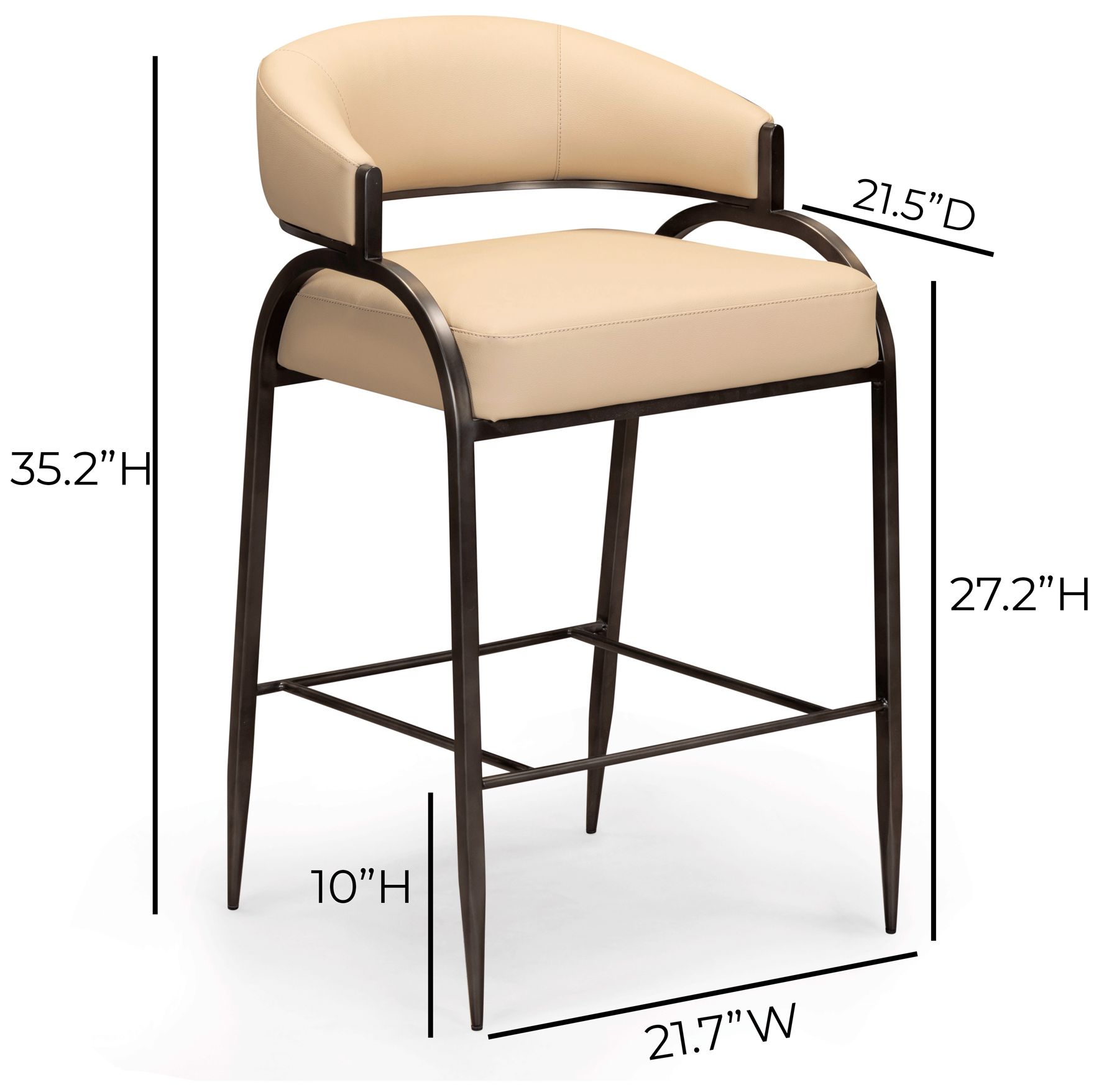 Image 6 Tatum Taupe Performance Vegan Leather Counter Stool more views
