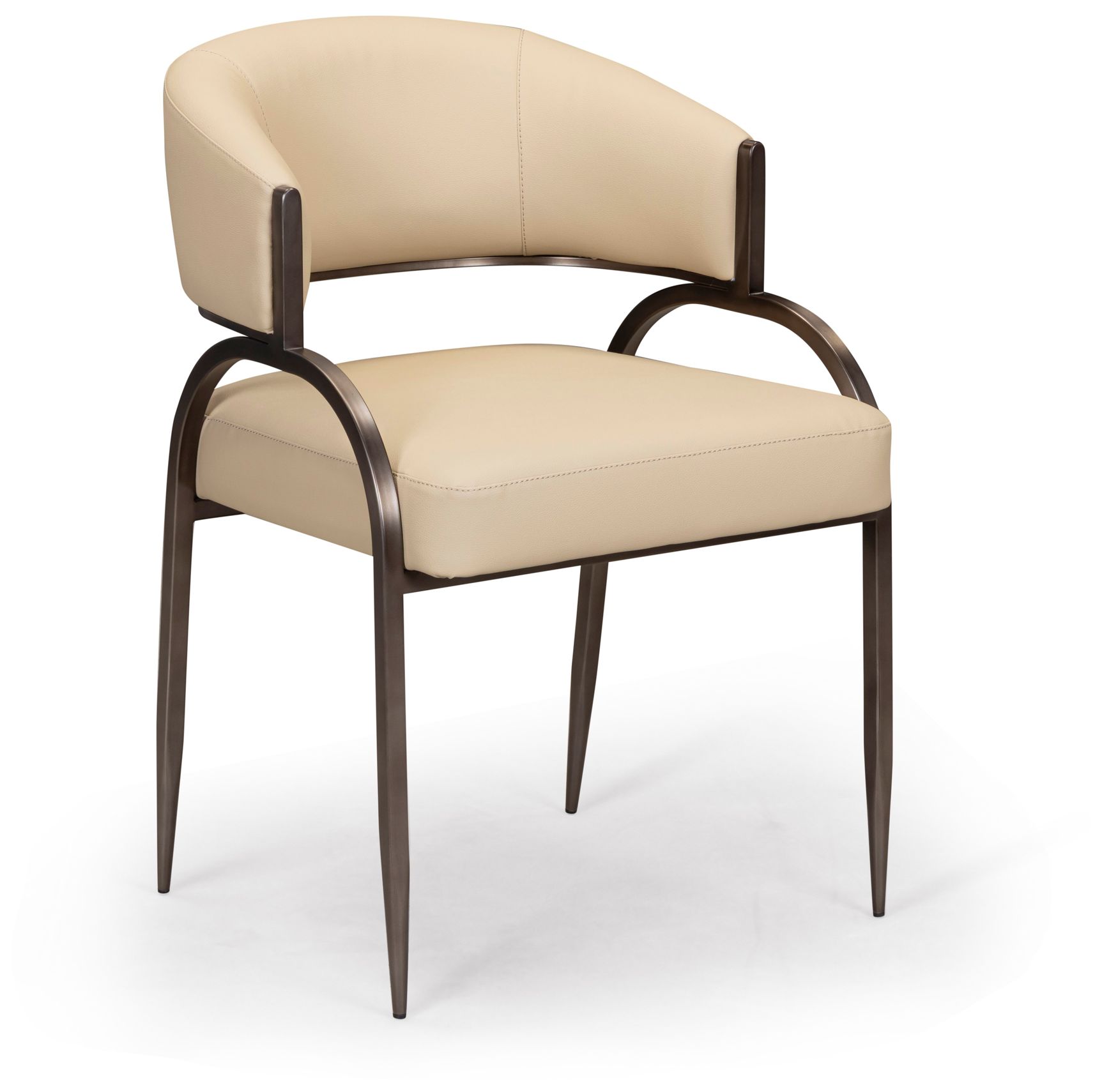 Image 3 Tatum Taupe Performance Vegan Leather Dining Chair more views