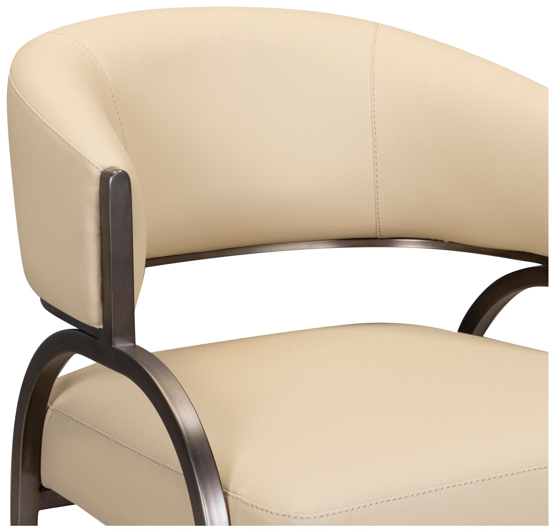 Image 4 Tatum Taupe Performance Vegan Leather Dining Chair more views