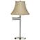 Taupe Bell Shade Brushed Nickel Swing Arm Desk Lamp