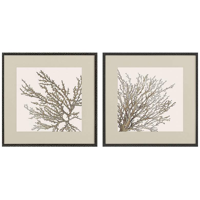 Image 1 Taupe Coral 26"W x 26"H Framed Art Set of 2