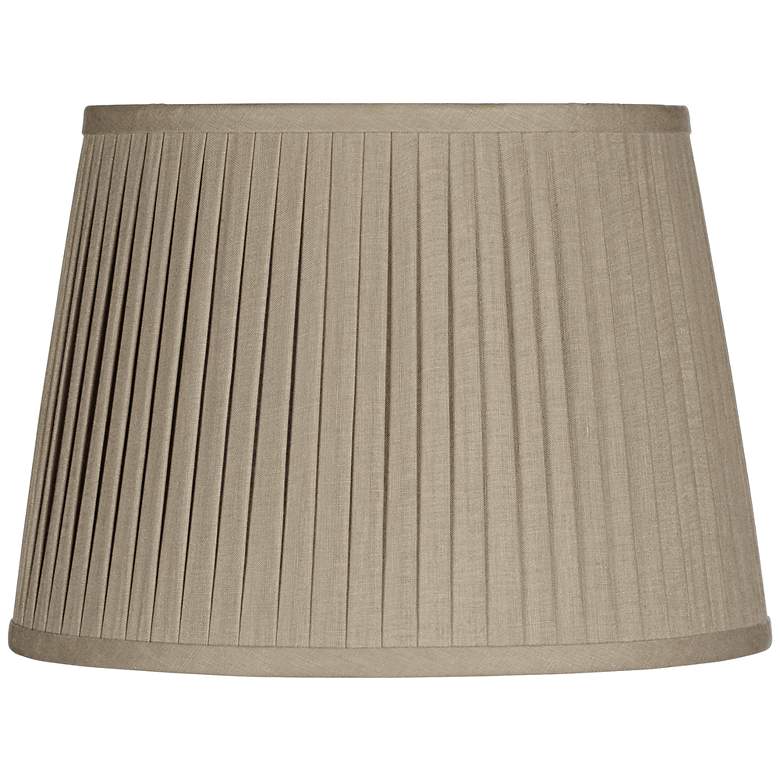 Image 1 Taupe Drum Knife Pleat Shade 13x16x10 (Spider)