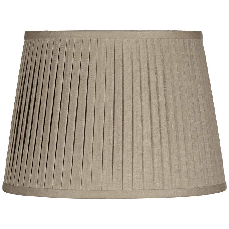 Image 1 Taupe Drum Knife Pleat Shade 14x17x11 (Spider)
