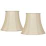 Taupe Fabric Set of 2 Bell Lamp Shades 10x16x14 (Spider)