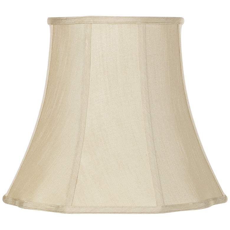Image 3 Taupe Fabric Set of 2 Bell Lamp Shades 10x16x14 (Spider) more views