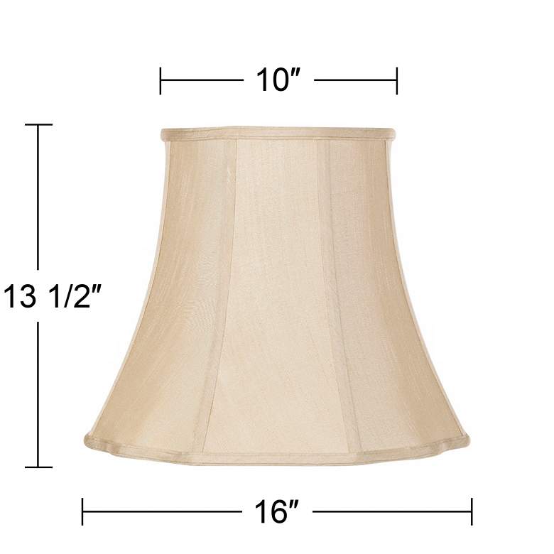 Image 7 Taupe Fabric Set of 2 Bell Lamp Shades 10x16x14 (Spider) more views