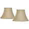 Taupe Fabric Set of 2 Bell Lamp Shades 6x12x9 (Spider)
