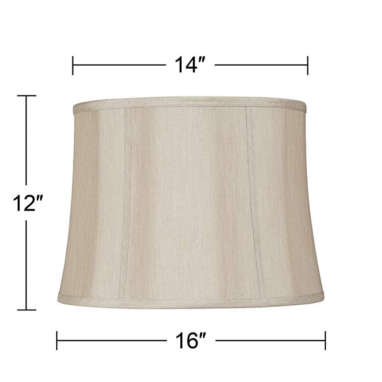 Image 5 Taupe Fabric Set of 2 Drum Lamp Shades 14x16x12x12 (Spider) more views