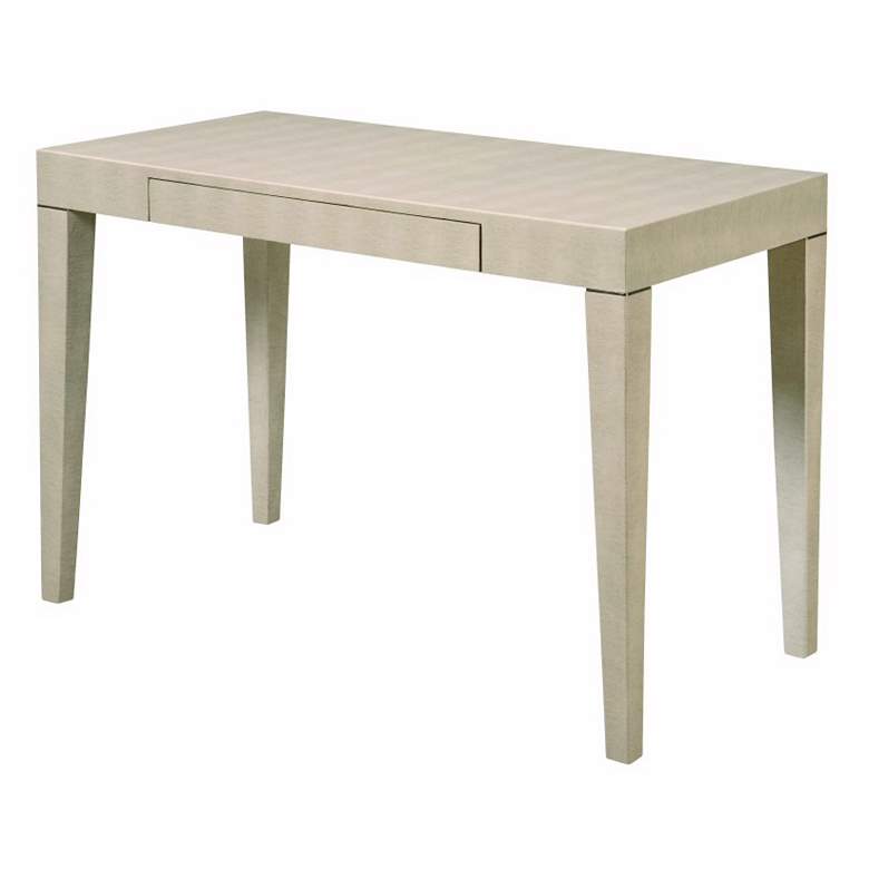 Image 1 Taupe Faux Shagreen Leather Accent Table