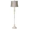Taupe Gray Shade Vintage Chic Antique White Floor Lamp