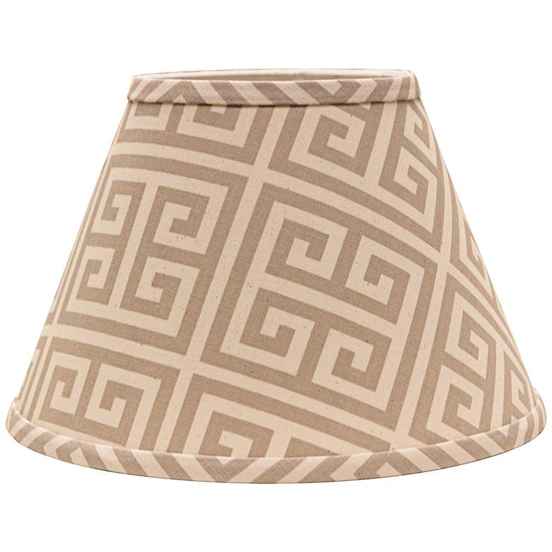 Image 1 Taupe Greek Key 4x6x5.25 Empire Shade Set of 6 (Clip-On)