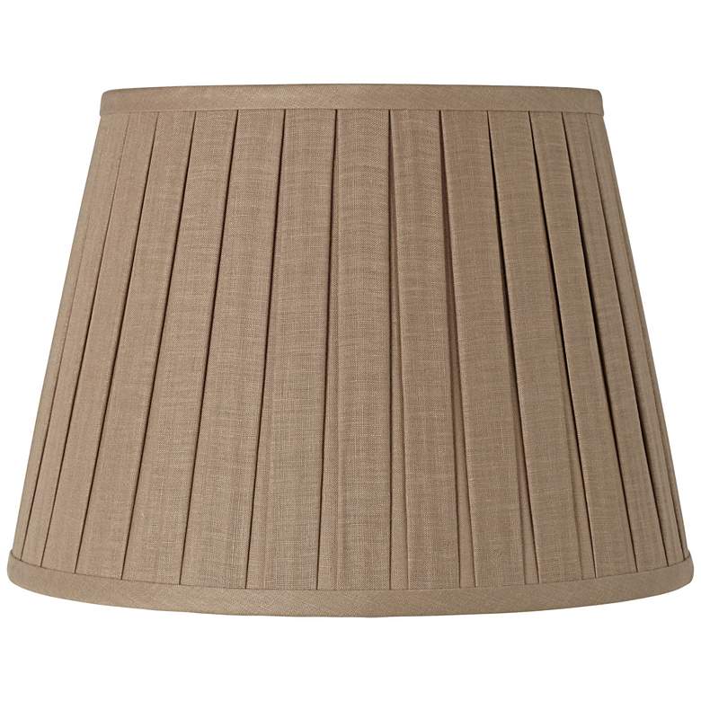 Image 1 Taupe Open Box Pleat Linen Shade 10x16x10 (Spider)