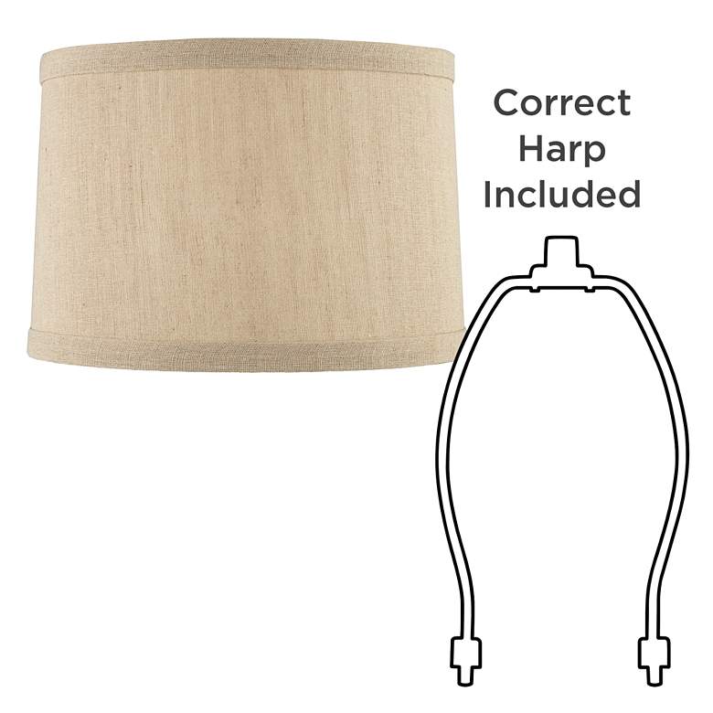 Image 6 Taupe Set of 2 Hardback Drum Lamp Shades 15x16x11 (Spider) more views