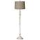 Taupe Wave Pleat Shade Vintage Chic Antique White Floor Lamp
