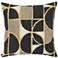 Tauri 18" Square Black Multi-Color Decorative Throw Pillow