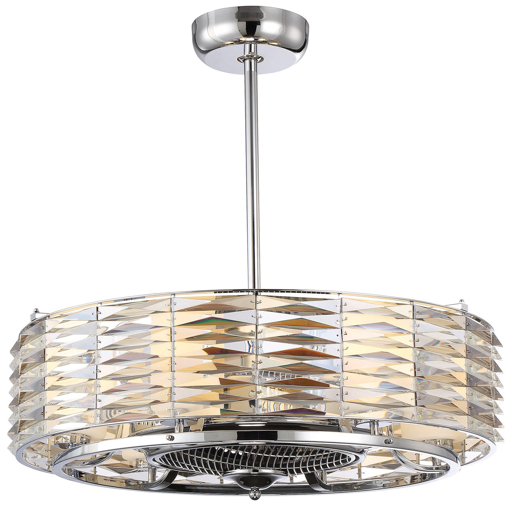 Image 3 Taurus 6-Light Fan D'Lier in Polished Chrome (Fandelier)