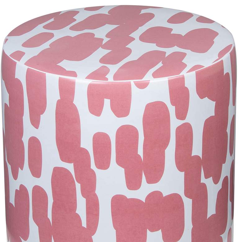 Image 2 Taurus Pink Strokes Print Ceramic Outdoor Accent Stool more views
