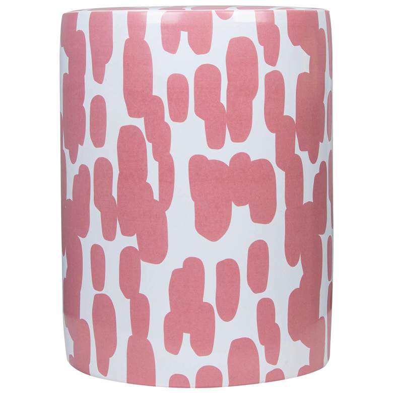 Image 3 Taurus Pink Strokes Print Ceramic Outdoor Accent Stool more views