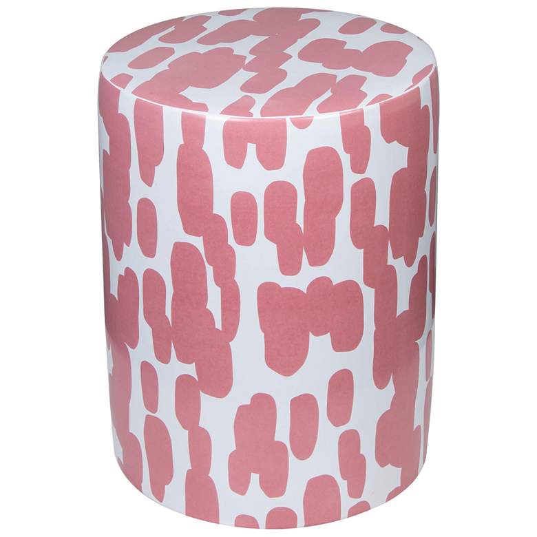 Image 4 Taurus Pink Strokes Print Ceramic Outdoor Accent Stool more views