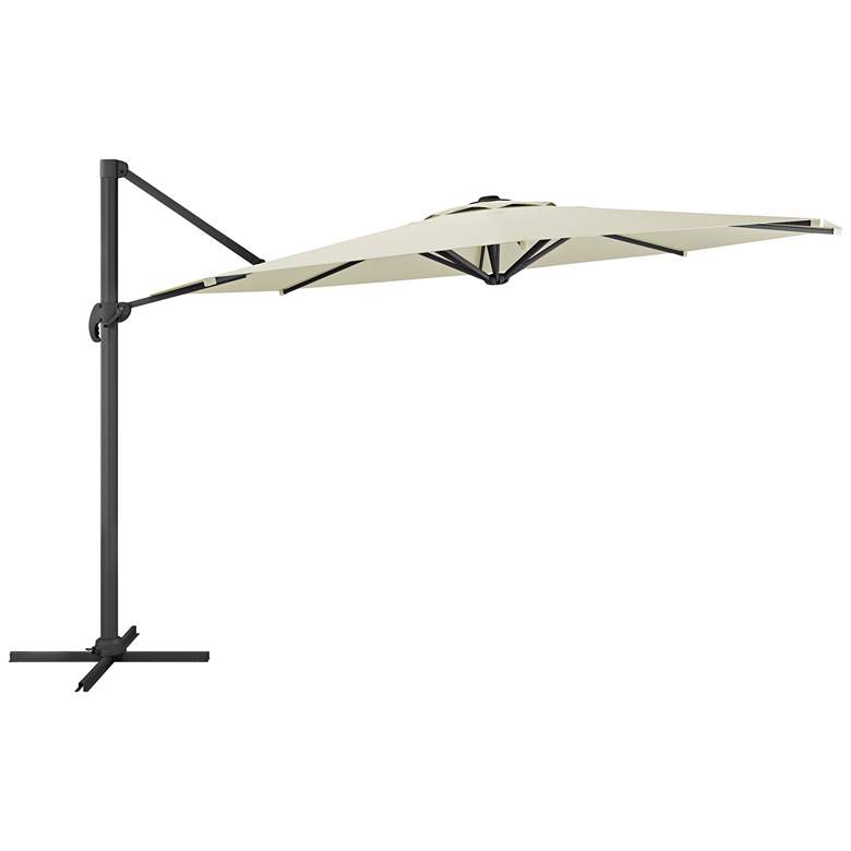 Image 1 Tava 11 1/3-Foot Warm White Deluxe Offset Patio Umbrella