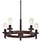 Tavern 26" Wide 5-Light Dark Bronze Wagon Wheel Chandelier