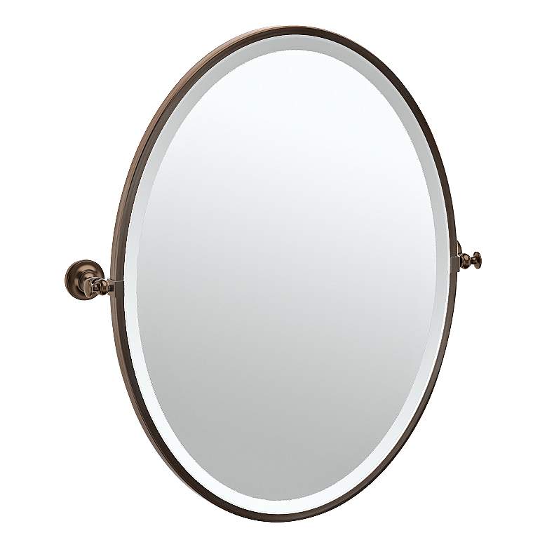 Image 1 Tavern Bronze 24 1/2 inch x 27 1/2 inch Oval Vanity Mirror