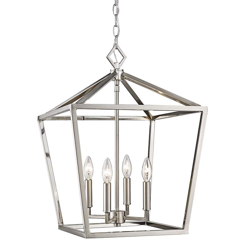 Image 1 Tavis 16" Wide Satin Nickel 4-Light Lantern Pendant