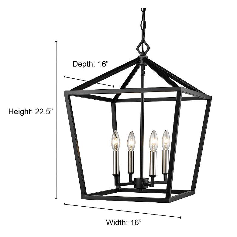 Image 3 Tavis 16" Wide Satin Nickel 4-Light Lantern Pendant more views
