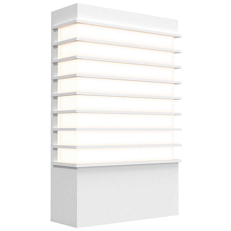 Image 1 Tawa 13" High Textured White LED Sconce