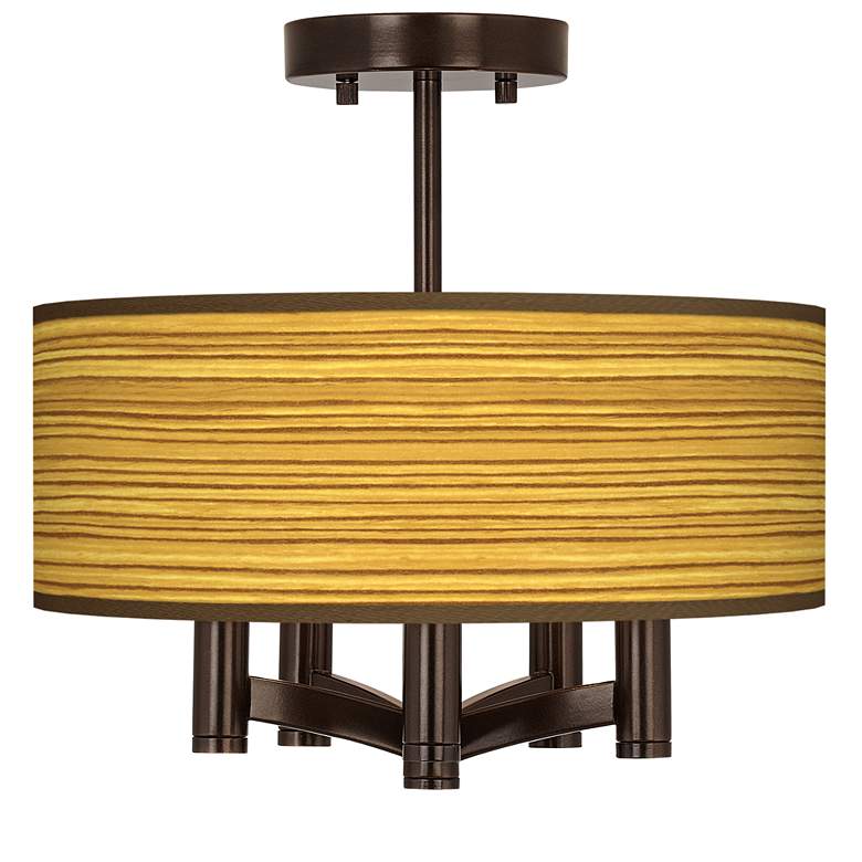 Image 1 Tawny Zebrawood Ava 5-Light Bronze Ceiling Light