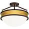 Tawny Zebrawood Banded 16"W Oil-Rubbed Bronze Ceiling Light