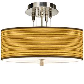 Image1 of Tawny Zebrawood Giclee 14" Wide Ceiling Light