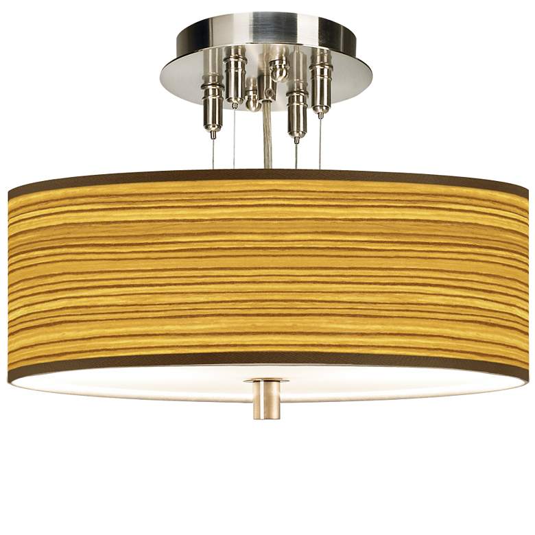 Image 1 Tawny Zebrawood Giclee 14" Wide Ceiling Light