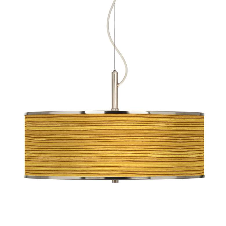 Image 1 Tawny Zebrawood Giclee Glow 20" Wide Pendant Light