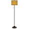 Tawny Zebrawood Giclee Glow Bronze Club Floor Lamp
