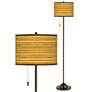 Tawny Zebrawood Giclee Glow Bronze Club Floor Lamp