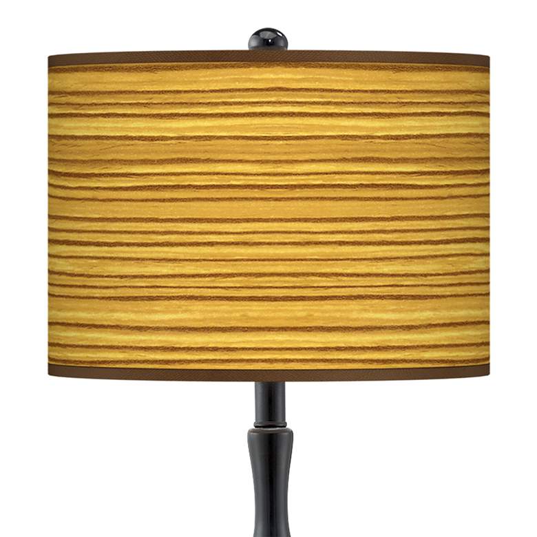 Image 2 Tawny Zebrawood Giclee Paley Black Table Lamp more views