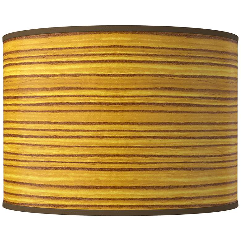 Image 1 Tawny Zebrawood Giclee Round Drum Lamp Shade 15.5x15.5x11 (Spider)