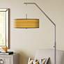 Thumbnail1 of Tawny Zebrawood Giclee Shade Arc Floor Lamp